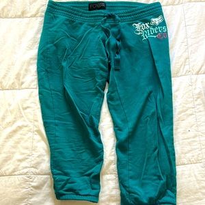 Teal Fox capri sweatpants